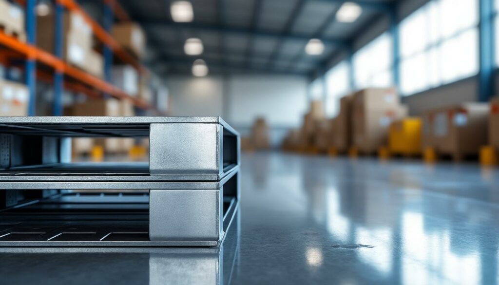 découvrez notre palette métallique gerbable, idéale pour le stockage et le transport sécurisé de vos marchandises, alliant robustesse et gain de place.