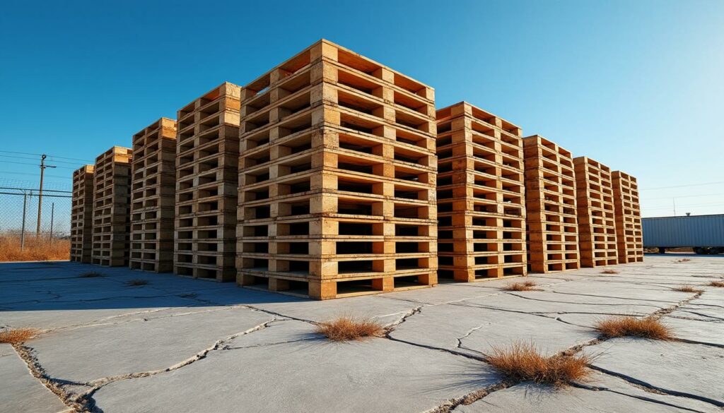 solutions de stockage pour palettes en extérieur, résistantes aux intempéries et sécurisées pour optimiser votre espace de rangement.